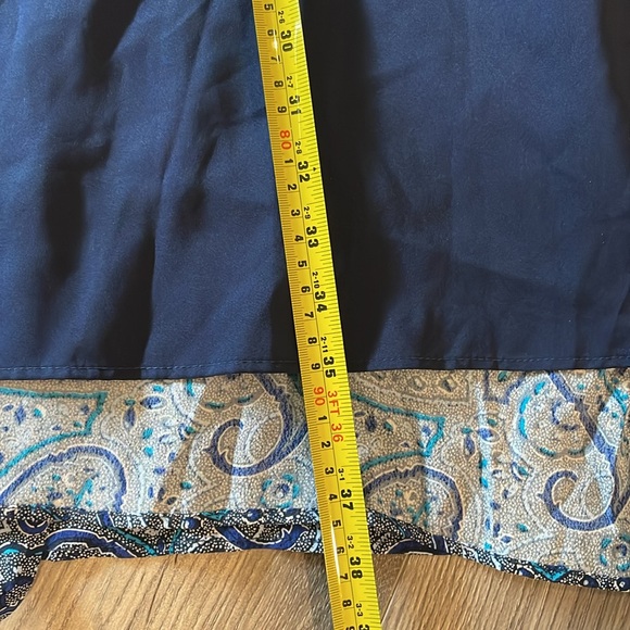 GAP Pretty Blue Short Paisley Shirred  Swing Dress with pockets and attach belt - Picture 10 of 10